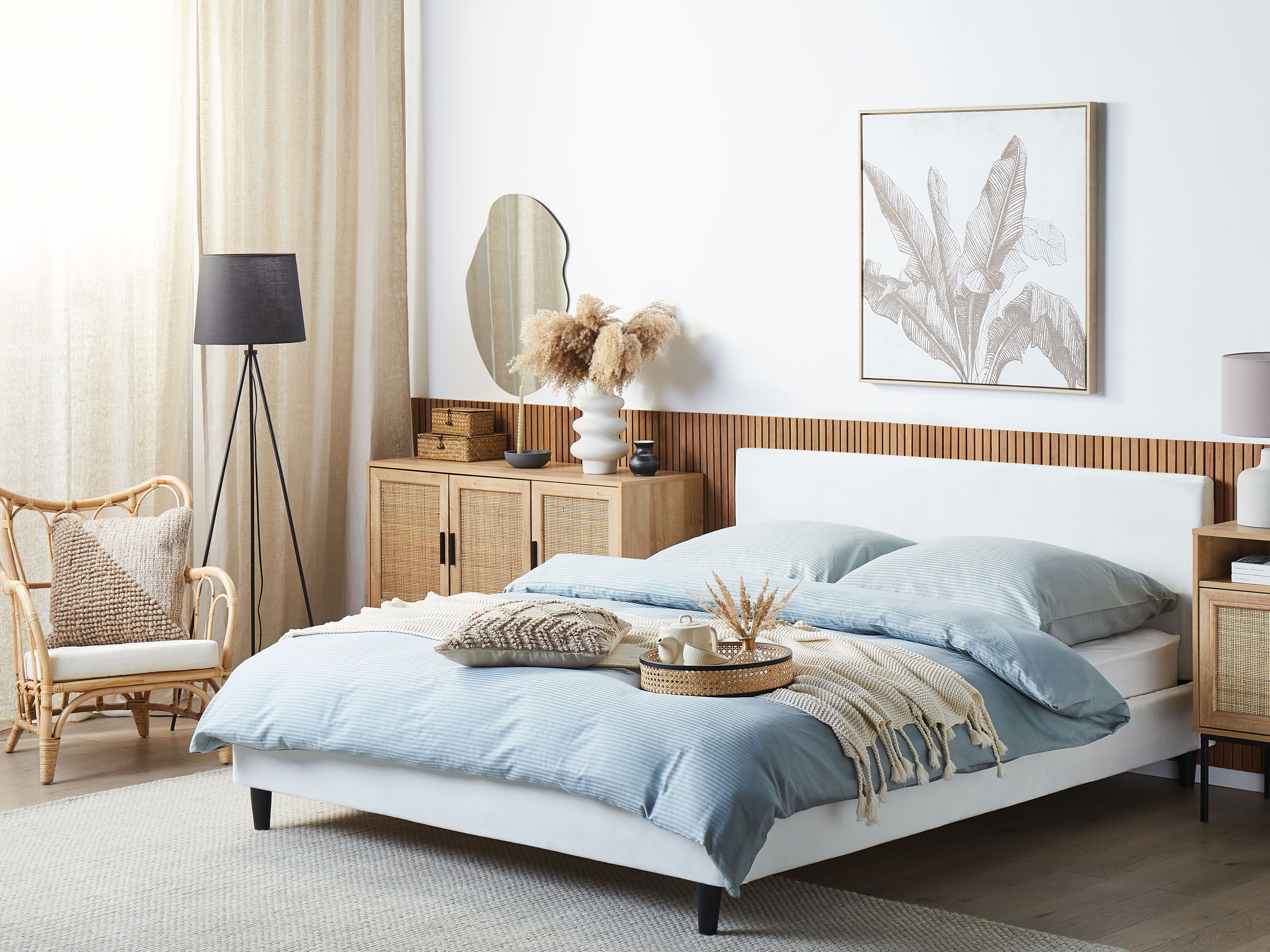 EU King Size Bed Frame Cover Beige FITOU Beliani.co.uk