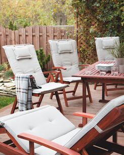 Puutarhatuolit 6kpl setti harmaanbeigeillä pehmusteilla TOSCANA Puutarhatuolit 6kpl setti harmaanbeigeillä pehmusteilla TOSCANA