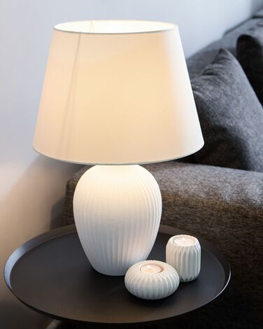 Ceramic Table Lamp White FERGUS