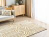 Teppich Baumwolle cremeweiß / gelb 160 x 230 cm abstraktes Muster PERAI_884355