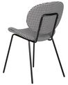 Conjunto de 2 sillas de comedor de tela blanca y negra LUANA_894923
