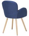 Conjunto de 2 sillas de comedor de poliéster azul marino/madera clara BROOKVILLE_696228