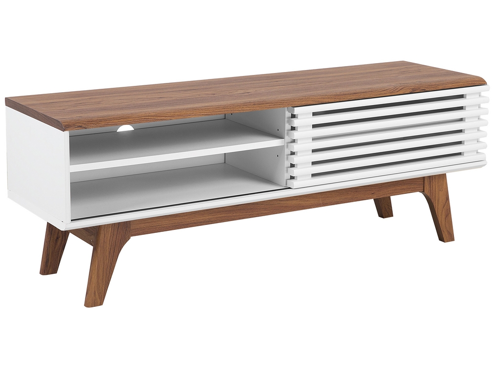 White and dark online wood tv stand