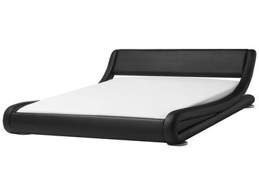 Vodní postel z umělé kůže 180 x 200 cm černá AVIGNON