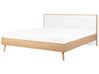 EU Super King Size Bed LED Light Wood SERRIS_772475