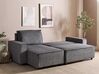 Canapé-lit d'angle à droite en velours côtelé gris graphite ABACKA_896807