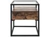 1 Drawer Glass Top Side Table Dark Wood with Black MAUK_829044