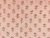 Welurowa poduszka dekoracyjna z frędzlami roślinny motyw 45 x 45 cm różowa RUMHORA_838217