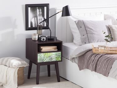 Bedside Table with Drawer Dark Wood RODES