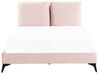 Bed fluweel roze 140 x 200 cm MELLE_829942