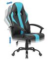 Cadeira de escritório em pele sintética preta e azul SUCCESS_756271