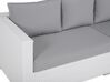 Lounge Set Rattan Weiss 8-Sitzer modular Auflagen grau XXL_705588