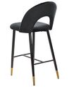 Zestaw 2 krzeseł barowych welurowy czarno-biały FALTON_871415
