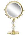 Miroir de maquillage avec éclairage LED ø 18 cm doré CLAIRA_813645