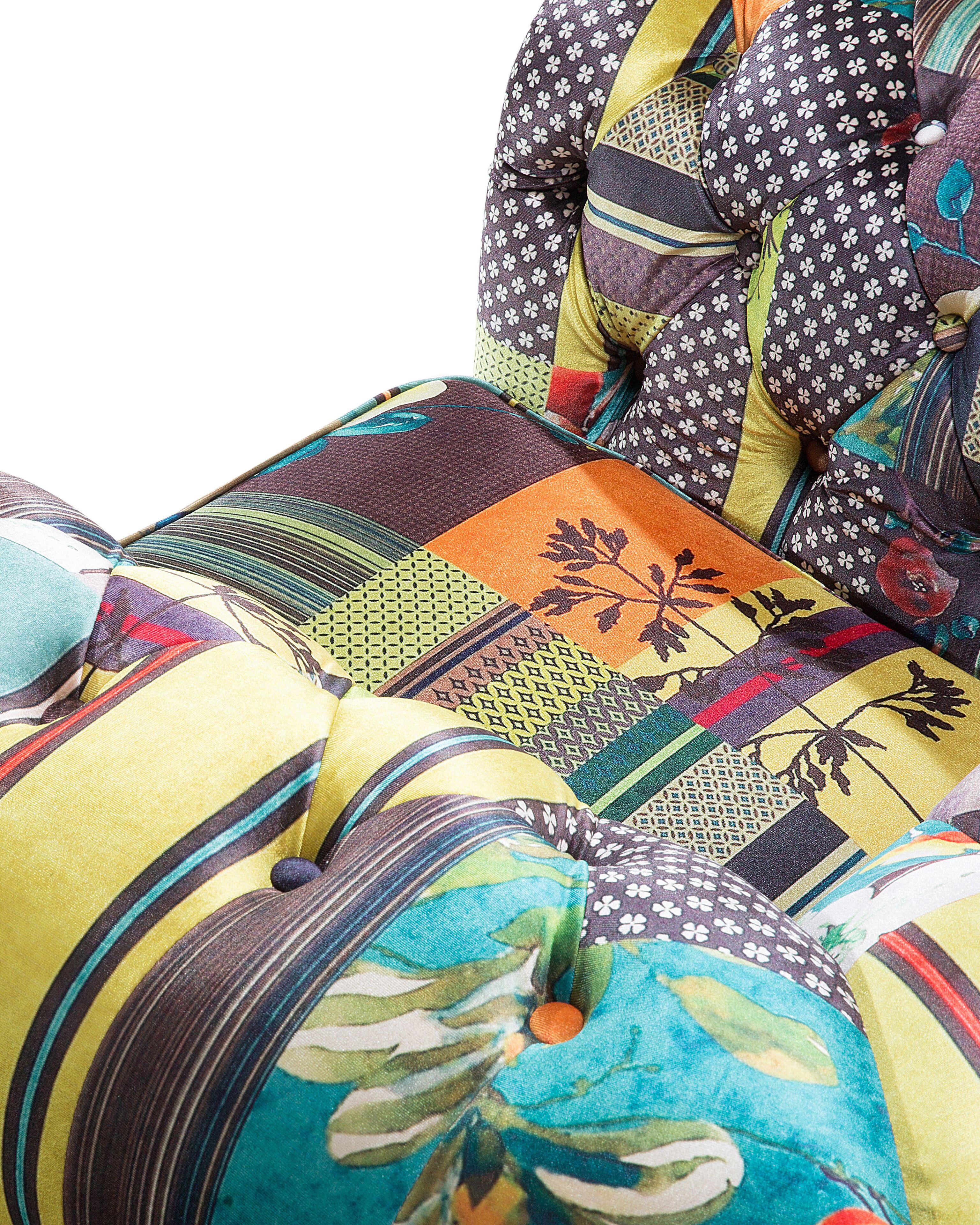 Fotel patchwork żółty CHESTERFIELD