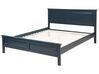 Wooden EU Super King Size Bed Blue OLIVET_734525