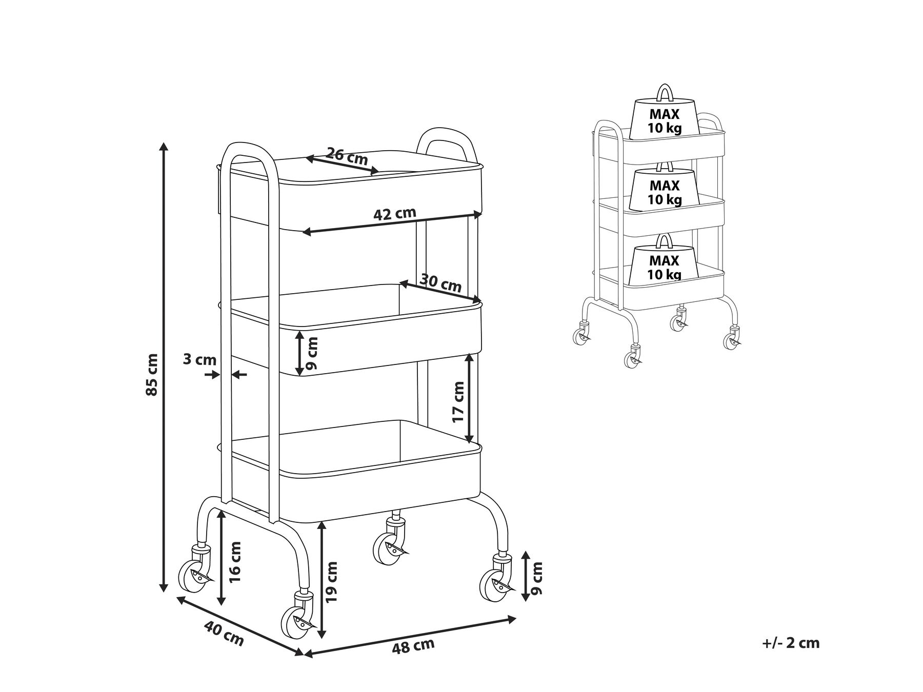 Carrito de cocina blanco LUCCA | Beliani.es