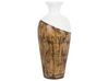 Vase décoratif blanc et bois clair 44 cm BONA_735624
