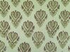 Coussin en velours à motif floral vert 45 x 45 cm RUNGIA_838208