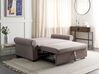 Sofá-cama de 2 lugares em tecido castanho claro SILDA_902500