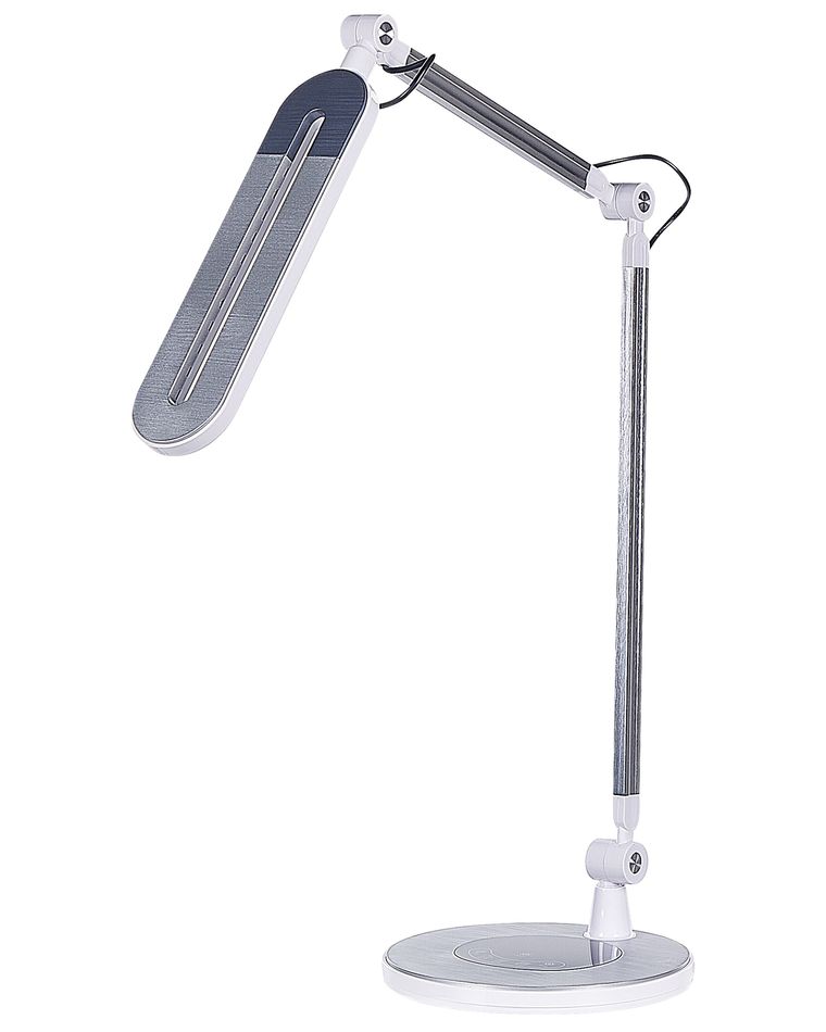 Beliani LED Schreibtischlampe Mit Ladestation – Silber, 73 Cm, Dimmbar & Touch – Perfekt Fürs Büro