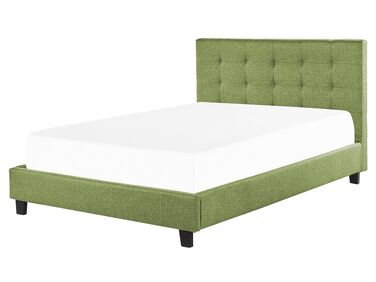 Fabric EU King Size Bed Green LA ROCHELLE
