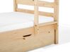 Łóżko piętrowe z szufladami drewniane 90 x 200 cm jasne drewno REGAT_797113
