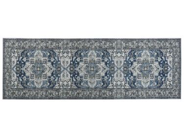 Vloerkleed grijs en blauw 80 x 240 cm KOTTAR