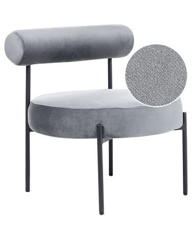 Velvet Accent Chair Grey ALPHA