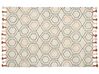 Teppich Baumwolle beige / orange 160 x 230 cm geometrisches Muster Kurzflor HAJIPUR_848810