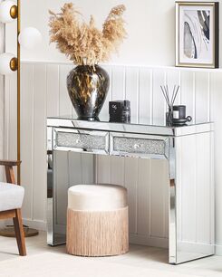 Konsolipöytä peililasi 2 laatikkoa hopea TILLY