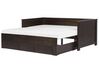 Drevená rozkladacia posteľ s úložným priestorom 90/180x200 cm hnedá CAHORS_742440