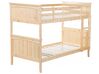 Łóżko piętrowe drewniane 90 x 200 cm jasne ALBON_711780