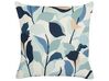 Set of 2 Outdoor Cushions Leaf Pattern 45 x 45 cm Blue VEGLINO_881520