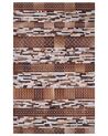 Tapis patchwork en cuir marron 140 x 200 cm HEREKLI_764689