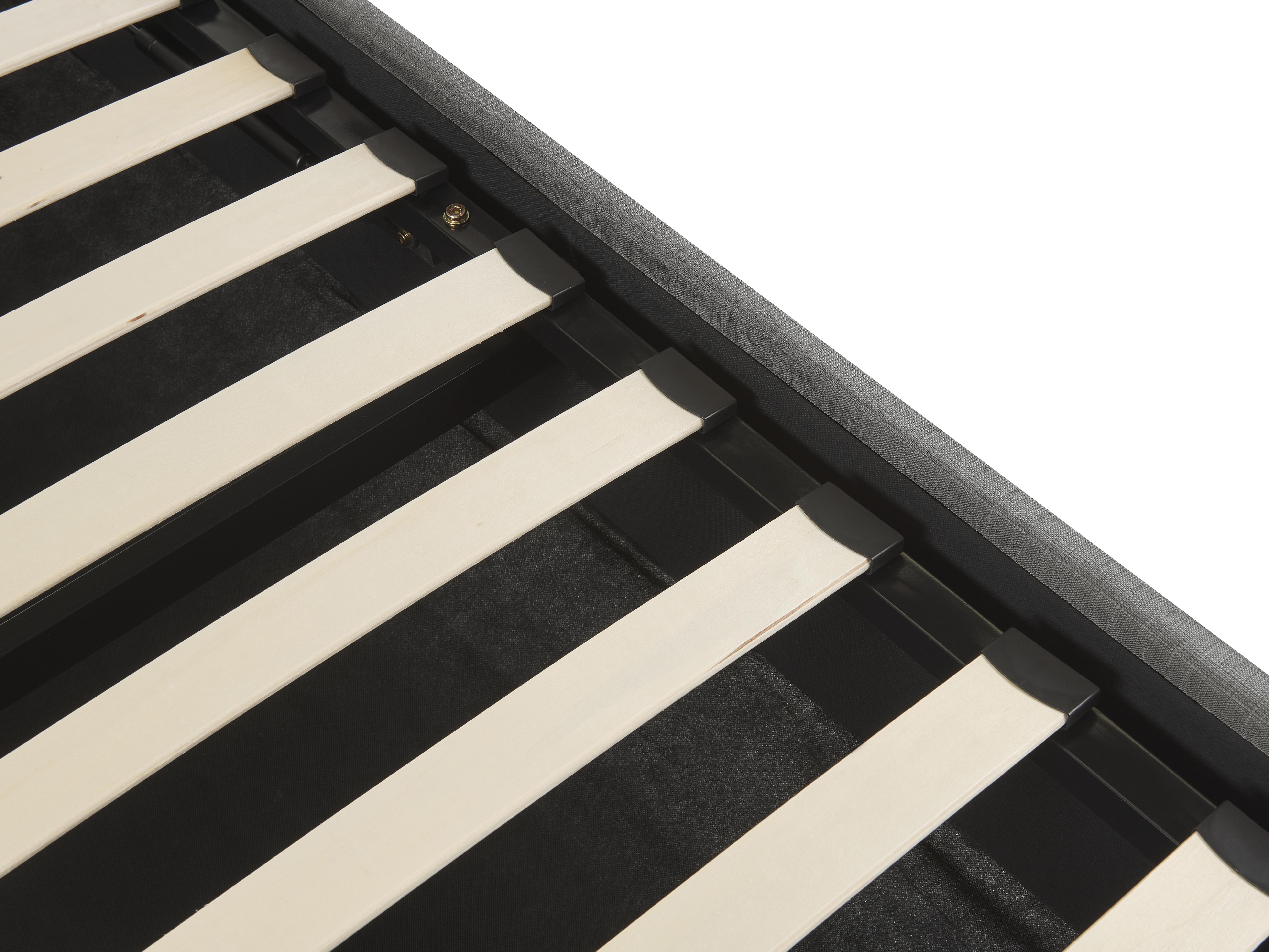 Łóżko z pojemnikiem tapicerowane 160 x 200 cm szare DINAN