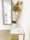 Consola de vidro efeito de mármore branco com dourado DELANO_800638