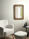 Nástěnné zrcadlo 60 x 90 cm černé/světlé dřevo BERNAS_892178