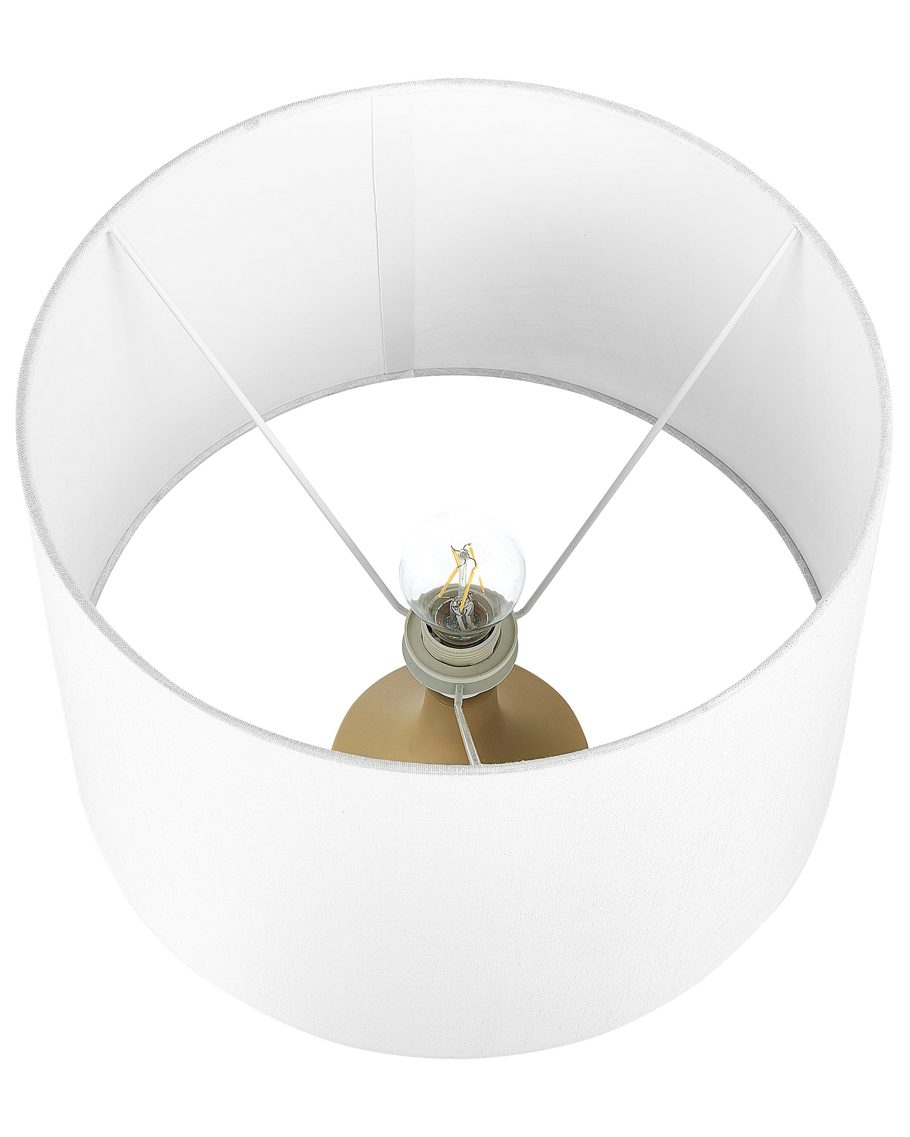 Lámpara de mesa de cerámica/lino beige/gris/blanco 64 cm CALVAS_843212