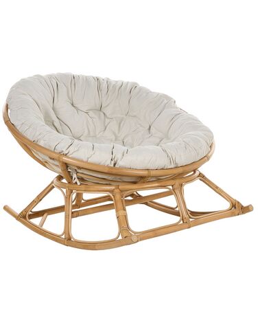 Rattan Rocking Chair Natural and Light Beige ORVIETO