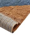 Cotton Area Rug Striped 140 x 200 cm Blue and Brown XULUF_906841