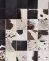 Teppich Kuhfell weiss / schwarz 160 x 230 cm Patchwork Kurzflor KEMAH_742878