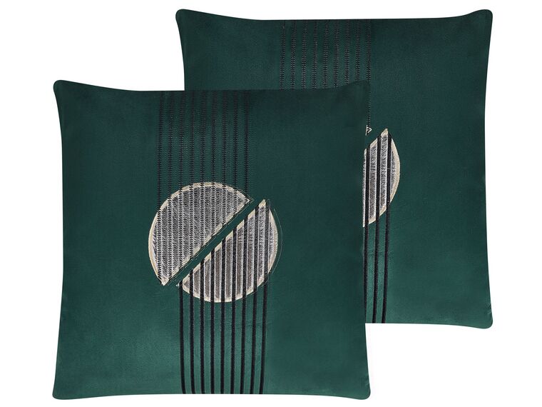 Set of 2 Velvet Cushions 45 x 45 cm Green CEROPEGIA_810845