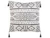 Set of 2 Velvet Cushions Geometric Pattern 45 x 45 cm White and Black SCHEFFLERA_820627
