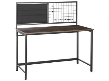 Kancelářský stůl 118 x 60 cm tmavé dřevo/černý VINCE