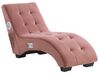 Velvet Chaise Lounge with Bluetooth Speaker USB Port Pink SIMORRE_823100
