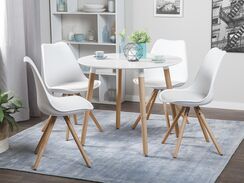 Ruokapöytä valkoinen ⌀ 90 cm BOVIO Ruokapöytä valkoinen ⌀ 90 cm BOVIO