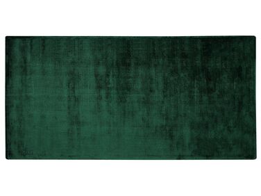 Viskózový koberec 80 x 150 cm tmavě zelený GESI II