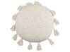 Bawełniana poduszka dekoracyjna z frędzlami ⌀ 45 cm beżowa MADIA_838724