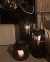 Wooden Candle Lantern 40 cm Black LUZON_860604